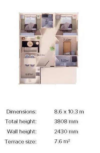 plano de la casa modelo Ebro 80